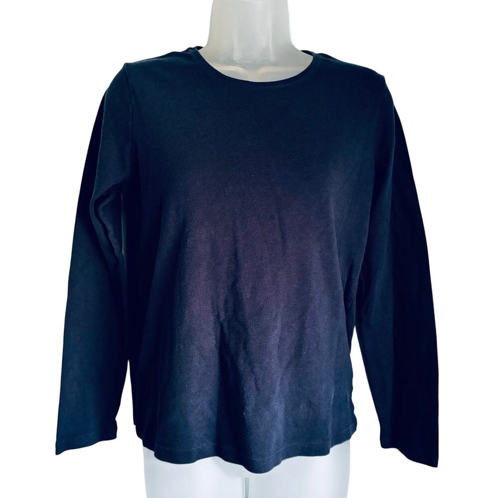 Croft & Barrow Women’s Blue Long Sleeve Crew Neck T-Shirt 100% Cotton Size S